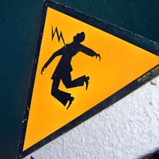 Electric shock sign