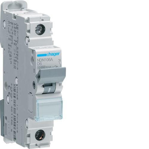Hager D Type Single Pole MCB's