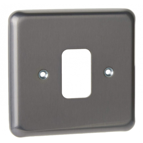 MK BRC Grid Plus Brushed Chrome Switch Plate