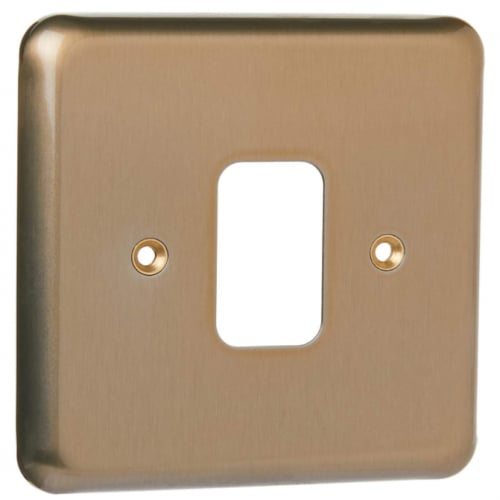 MK SAG Grid Plus Satin Anodised Gold Switch Plate