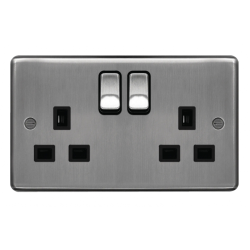 Raised Brushed Steel Black Insert