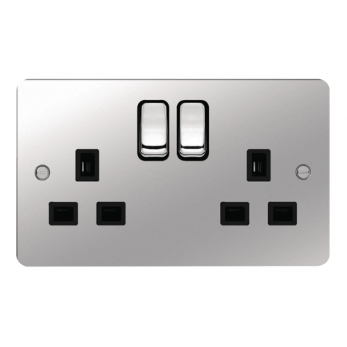Flat Polished Steel Black Insert