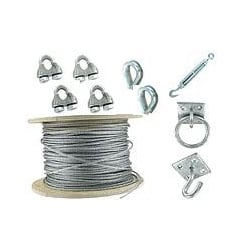 Catenary wire kit 30m,ringplate,hook,strain.grips