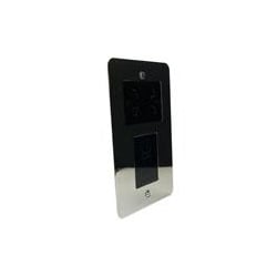 LGA 9870FPCB 110/240v Chrome/Black insert Dual voltage Shaver Socket
