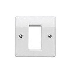 MK K181WHI Logic Plus Euro 1 Gang 25x50mm Modular Front Plate White