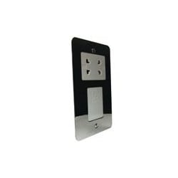 LGA 9870FPCW 110/240v Chrome/White insert Dual voltage Shaver Socket