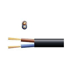 Cut to Required Metre Length of 0.5mm 2192Y 2 Core Black Oval PVC Flex