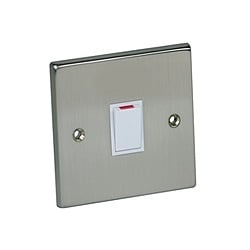 CED WSCS20 20a DP Switch Satin Chrome with White insert