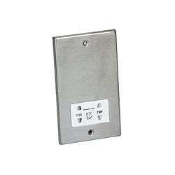 CED WSCSSDV1 Dual Voltage Shaver Socket Satin Chrome White inserts