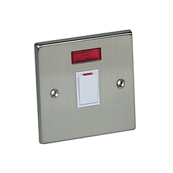 CED WSCS20N 20a DP Switch+Neon Satin Chrome with White insert