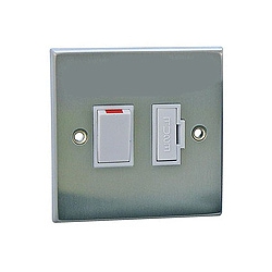 CED WSCSPS 13a Switched 13a Fused Connection unit Satin Chrome White