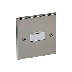 CED WSCSP 13a Fused Connection Unit Satin Chrome White insert