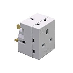 WAP3 13amp 3way Multiplug adaptor fused at 13amps White