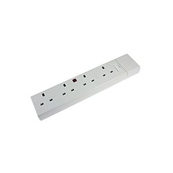 CED TS4 13amp 4gang Trailing Socket white (no plug or lead)