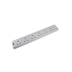 CED TS6 13amp 6gang Trailing Socket white (no plug or lead)