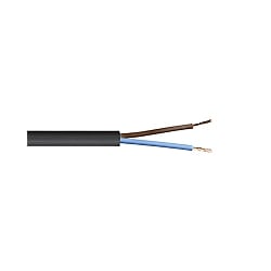 Cut to Required Metre of 1.0mm 3182Y 2 Core Black Circular PVC Flex
