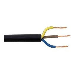 Cut to Required Metre of 1.0mm 3183Y 3 Core Black Circular PVC Flex