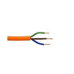 Cut to Required Metre of 1.0mm 3183Y 3 Core Orange Circular PVC Flex