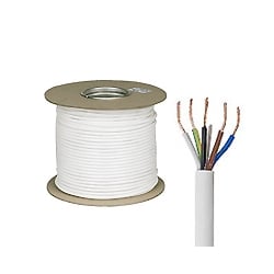 0.75mm 3185B 5 Core White Circular LSZH Flexible Cable -100 Metre Coil