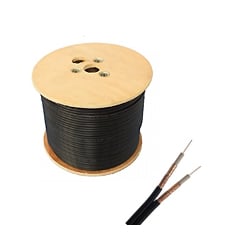 CT2100 Twin Black 75 Ohms Foam Filled Satellite Braid (100 Metre Coil)