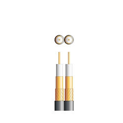 CT2100 Twin Black 75 Ohms Foam Filled Satellite Braid Per Metre Cut
