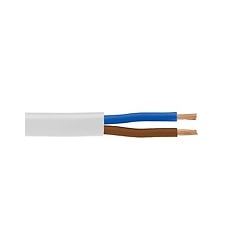 2.0mm Low Voltage White Flat Twin Lighting cable - Cut To Metre