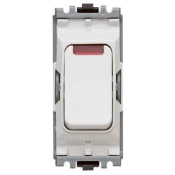 MK K4896NWHI 20a DP White Grid Plus Switch Module with Neon Indicator