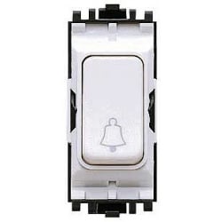 MK K4885BWHI 10a SP White 2 way Push Switch Marked with a Bell symbol