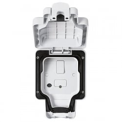 MK K56410WHI Masterseal 1 Gang 13 Amp IP66 Outdoor Switched Spur connection