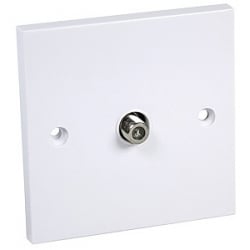 CED SFO 1gang F type Satellite Socket Outlet Flush White