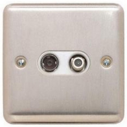 Contactum R3151BSW Reflect 1g Single Satellite Socket Brushed Steel