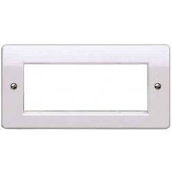 MK K185WHI Logic Plus Euro 3 Gang 50x150mm Modular Front Plate White