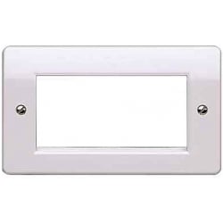 MK K184WHI Logic Plus Euro 2 Gang 50x100mm Modular Front Plate White