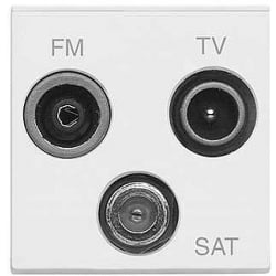 MK K5853WHI Logic Plus Euro 50x50mm Triplexer TV-FM-SAT White Module