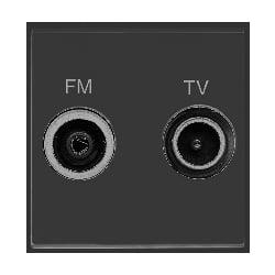 MK K5852BLK Logic Plus Euro 50x50mm Twin TV/FM Diplexer Black module