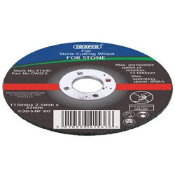 Draper 41545 flat 230mm x 22.0mm x 3.0mm cutting disc for Stone