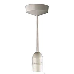 MK 1149WHI Shockguard 9in Drop BC Pendant Kit Lampholder+Ceiling Rose