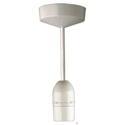 MK 1146WHI Shockguard 6in Drop BC Pendant Kit Lampholder+Ceiling Rose