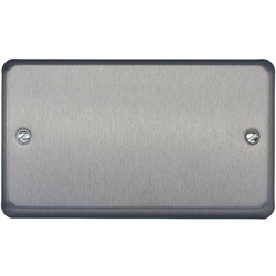 MK K3329BRC 2 Gang Blanking Plate Brushed Chrome