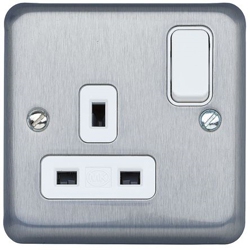 MK K2958BRC 1 Gang 13 Amp DP Switch Socket Brushed Chrome