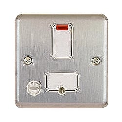 MK K971BRC 13a Switched Spur with neon & flex outlet Brushed Chrome