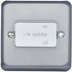 MK K4860BRC 1gang 10amp 3 Pole Fan Isolator Switch Brushed Chrome
