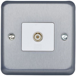 MK K3580BRC Single Non-Isolated TV/FM Coaxial Socket Brushed Chrome