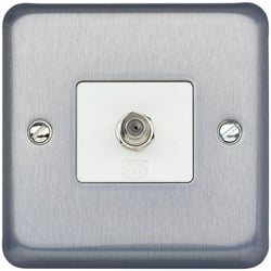 MK K3585BRC Single 'F' Type Flush Satellite TV Outlet