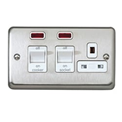 MK K5261BRC 45a Cooker Control Unit + Neons & 13amp Switch Socket