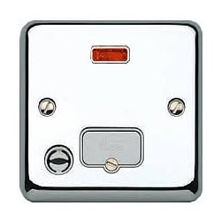MK K978PCR 13a Unswitched Spur with neon & flex outlet Polished Chrome