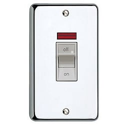 MK K5236PCR 50a DP Switch with Neon Polished Chrome
