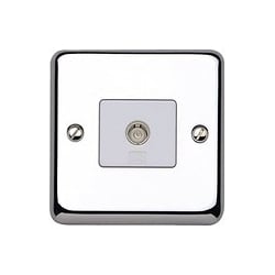 MK K3580PCR Single Non-Isolated TV/FM Coaxial Socket Polished Chrome