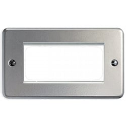 MK K184ALM Metalclad Plus Euro 2g 50x100mm Modular Front Plate Alum