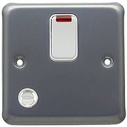 MK K5250BRC 20a DP Switch with Neon & Flex Outlet Brushed Chrome